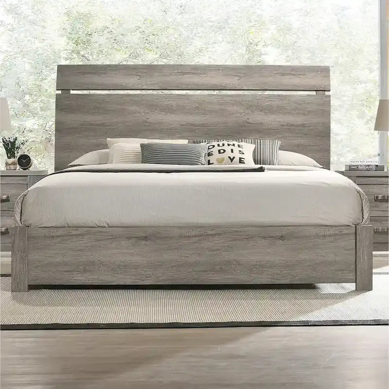 Meubles de chambre à coucher contemporains en bois gris patiné