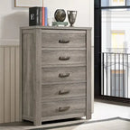 Meubles de chambre à coucher contemporains en bois gris patiné
