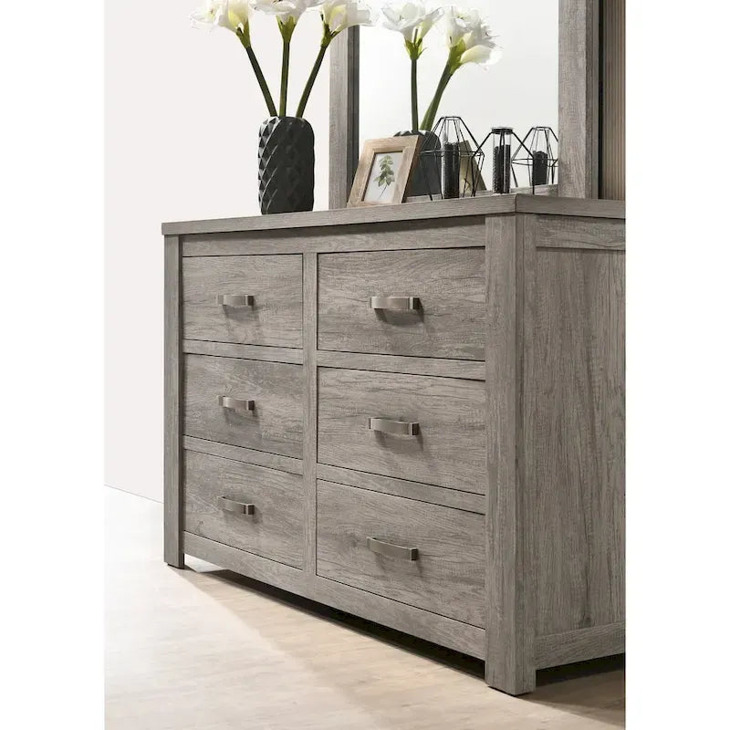 Meubles de chambre à coucher contemporains en bois gris patiné