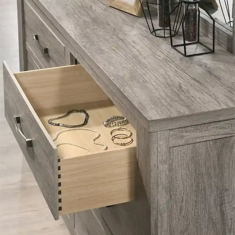 Meubles de chambre à coucher contemporains en bois gris patiné