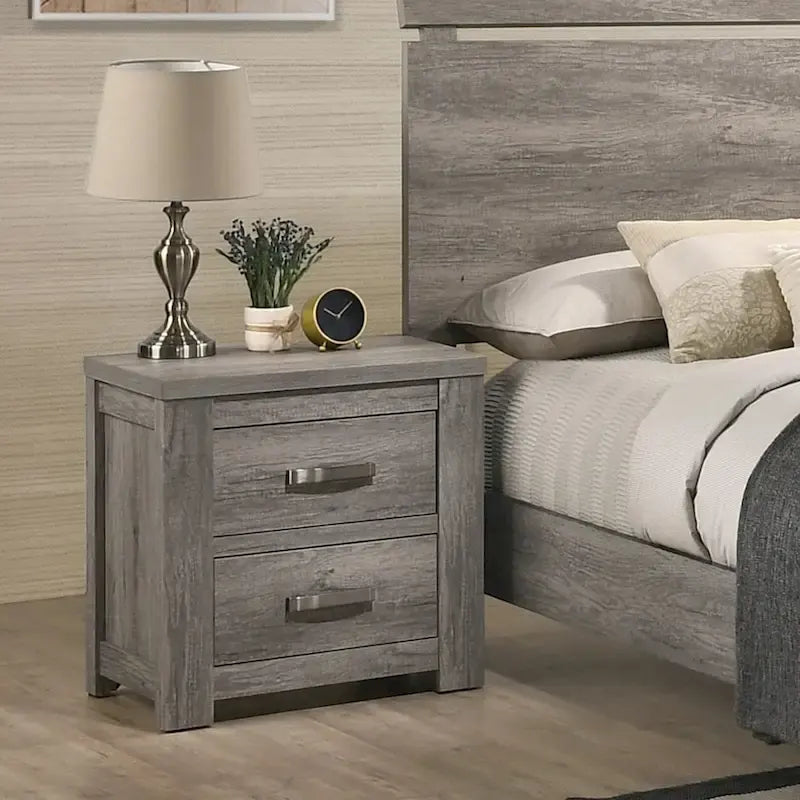 Meubles de chambre à coucher contemporains en bois gris patiné