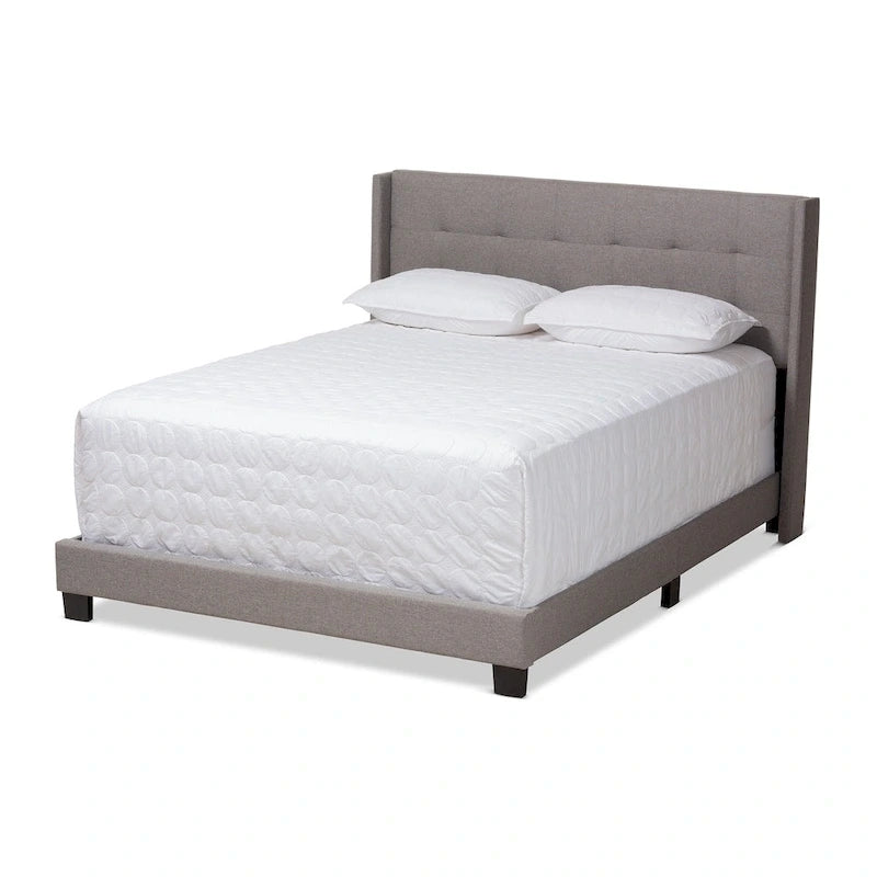 Lit capitonné contemporain en tissu