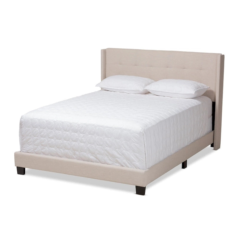 Lit capitonné contemporain en tissu