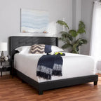 Lit capitonné contemporain en tissu