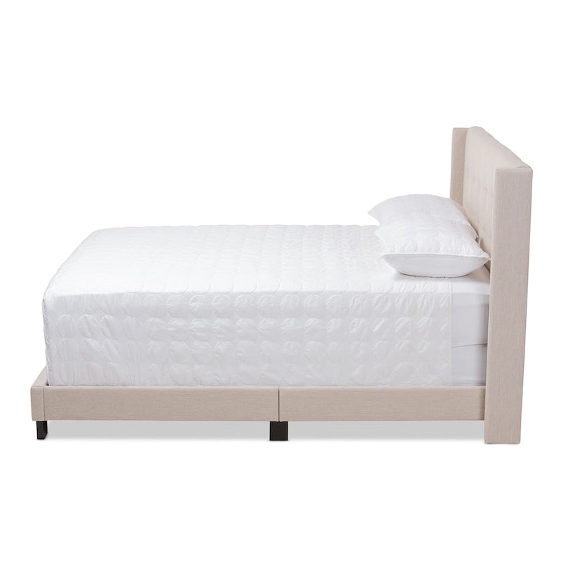 Lit capitonné contemporain en tissu