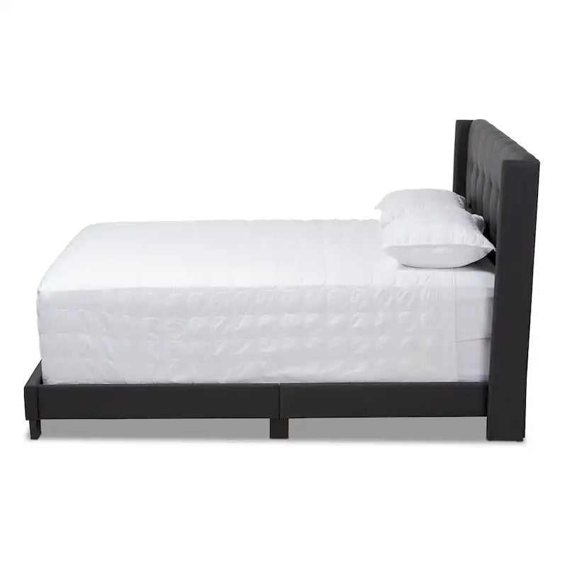 Lit capitonné contemporain en tissu