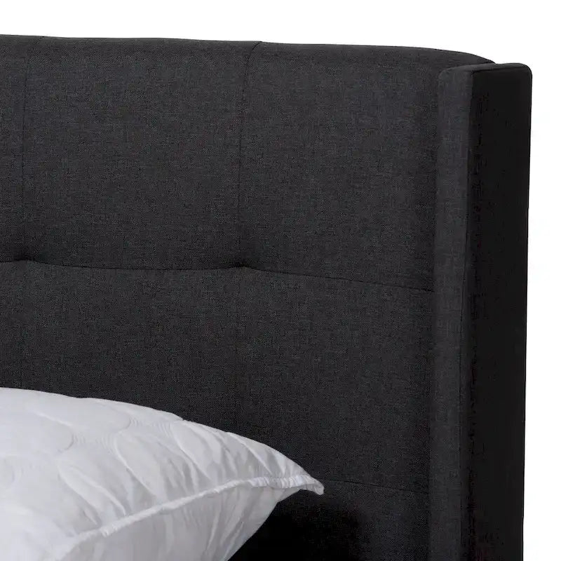 Lit capitonné contemporain en tissu