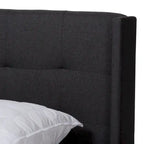Lit capitonné contemporain en tissu