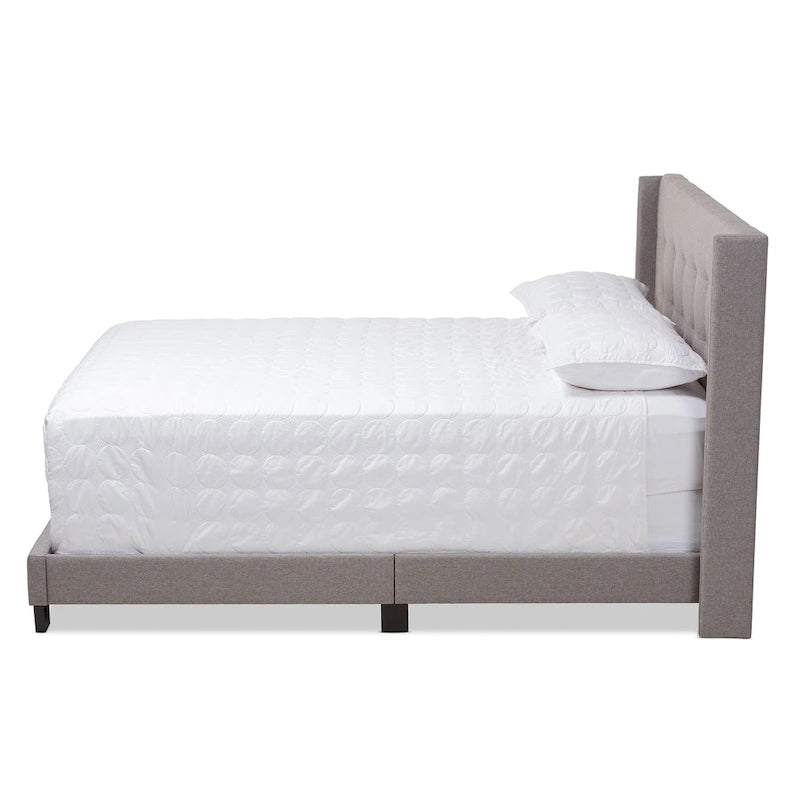 Lit capitonné contemporain en tissu