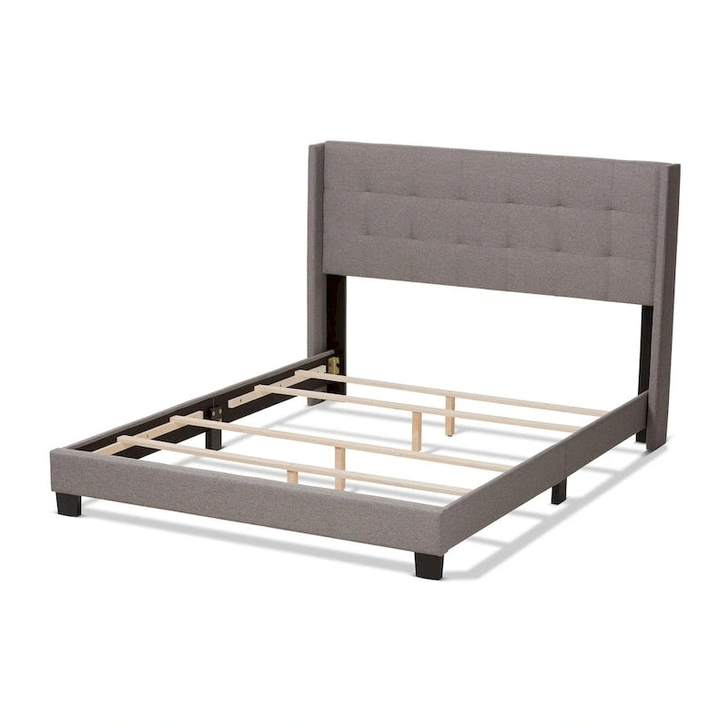 Lit capitonné contemporain en tissu