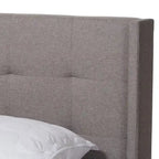 Lit capitonné contemporain en tissu