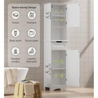 Armoire de rangement en bois massif 5 étagères 170 cm de haut pour salle de bain