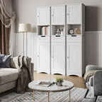 Armoire de rangement en bois massif 5 étagères 170 cm de haut pour salle de bain