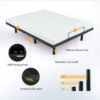 Lit réglable zéro gravité massant avec télécommande sans fil et éclairage sous le lit