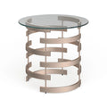 Table d'appoint en métal couleur champagne