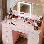 Table de maquillage avec miroir éclairé 3 couleurs