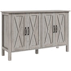 Meuble buffet de ferme de 119 cm avec 4 portes coulissantes et étagères réglables