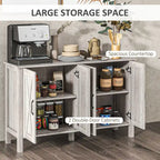 Meuble buffet de ferme de 119 cm avec 4 portes coulissantes et étagères réglables