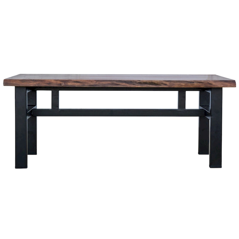 Table basse à tréteaux en acacia à bord naturel