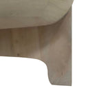 Table basse avec dessus de tambour en bois de manguier de 32 pouces, blanc lavé classique