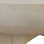 Table basse avec dessus de tambour en bois de manguier de 32 pouces, blanc lavé classique