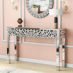 Console Glamour avec Cadre en Cristal