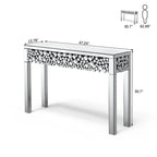 Console Glamour avec Cadre en Cristal