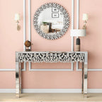Console Glamour avec Cadre en Cristal