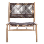 Fauteuil d'appoint carré en cuir tressé ajouré