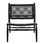 Fauteuil d'appoint carré en cuir tressé ajouré