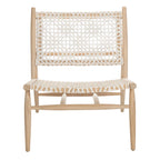 Fauteuil d'appoint carré en cuir tressé ajouré