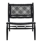 Fauteuil d'appoint carré en cuir tressé ajouré