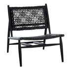Fauteuil d'appoint carré en cuir tressé ajouré