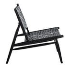Fauteuil d'appoint carré en cuir tressé ajouré