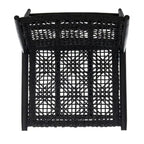 Fauteuil d'appoint carré en cuir tressé ajouré