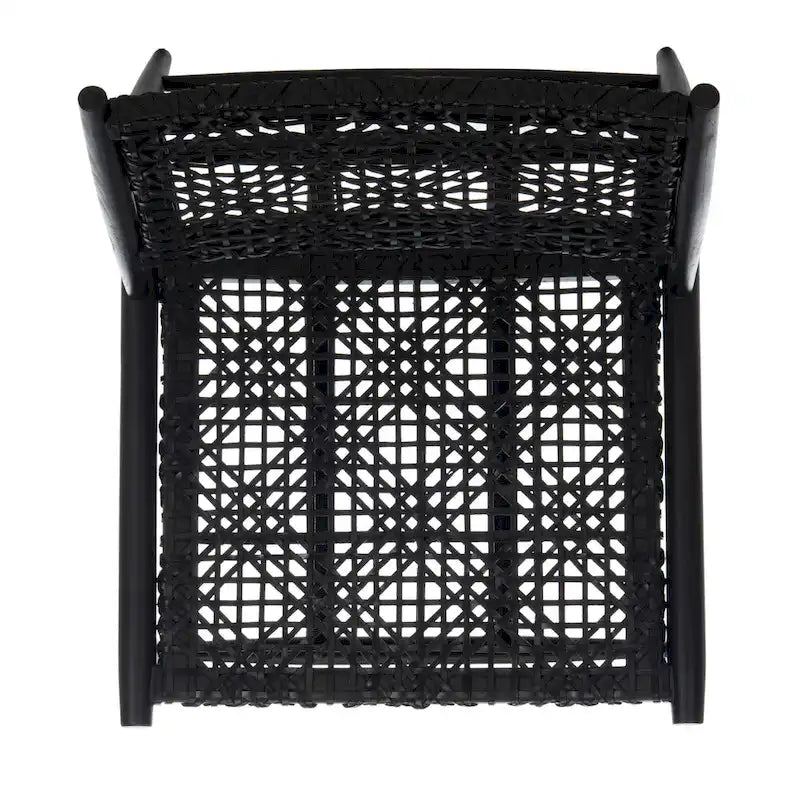 Fauteuil d'appoint carré en cuir tressé ajouré