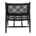 Fauteuil d'appoint carré en cuir tressé ajouré
