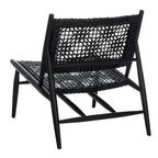 Fauteuil d'appoint carré en cuir tressé ajouré