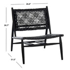Fauteuil d'appoint carré en cuir tressé ajouré