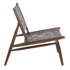 Fauteuil d'appoint carré en cuir tressé ajouré