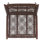 Fauteuil d'appoint carré en cuir tressé ajouré