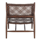 Fauteuil d'appoint carré en cuir tressé ajouré