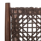 Fauteuil d'appoint carré en cuir tressé ajouré