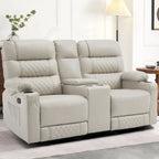 Fauteuil inclinable électrique biplace avec chauffage, vibration et ports USB
