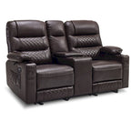 Fauteuil inclinable électrique biplace avec chauffage, vibration et ports USB