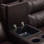 Fauteuil inclinable électrique biplace avec chauffage, vibration et ports USB