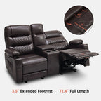Fauteuil inclinable électrique biplace avec chauffage, vibration et ports USB