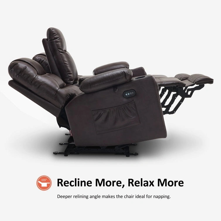 Fauteuil inclinable électrique biplace avec chauffage, vibration et ports USB