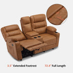 Fauteuil inclinable électrique biplace avec chauffage, vibration et ports USB
