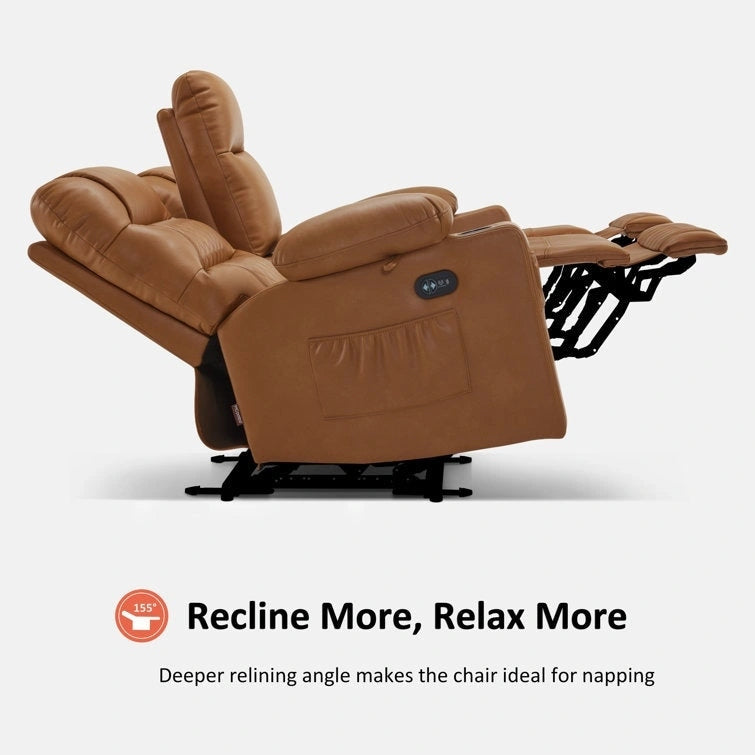 Fauteuil inclinable électrique biplace avec chauffage, vibration et ports USB